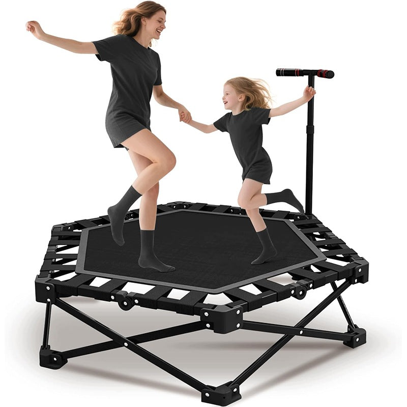 Folding fitness trampoline 106 cm with adjustable handle