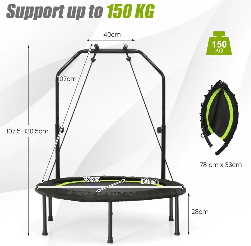 Folding fitness trampoline with adjustable height 2 bands Costway Manufacturer code TW10114GN