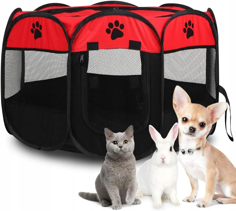 Folding playpen bed cat dog cage 81x81x58 transporter dog house
