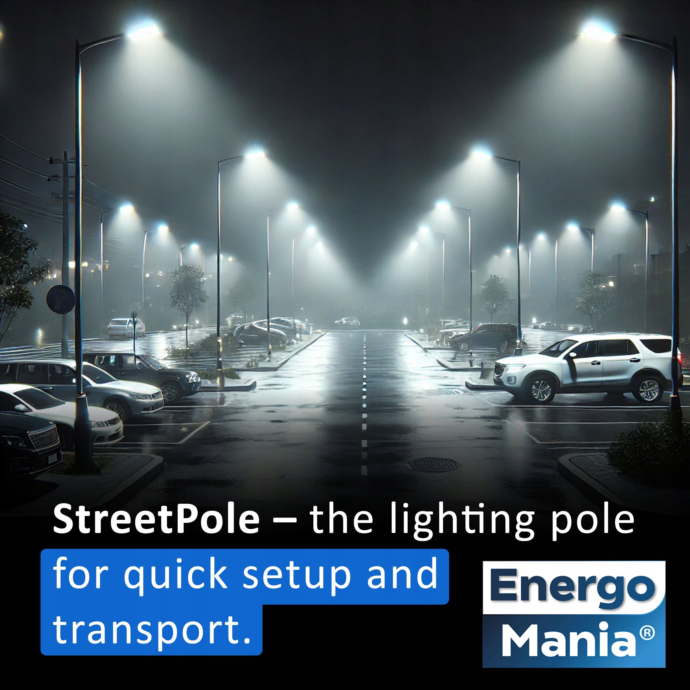 Folding road pole Ø76mm 16x16cm StreetPole 3m flag antenna camera mast Collection StreetPole