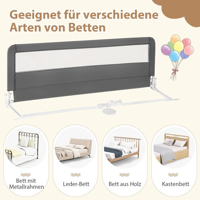 Folding safety barrier for baby cot 150 cm Brand Costway