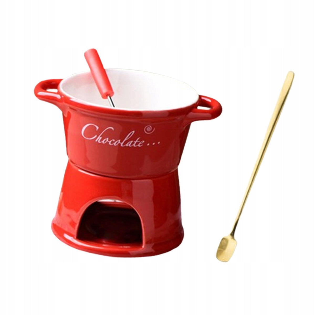 Fondue Mug, 300ml, Coffee Cup, Snack, Tapas, Chocolate, Melting Mug, red