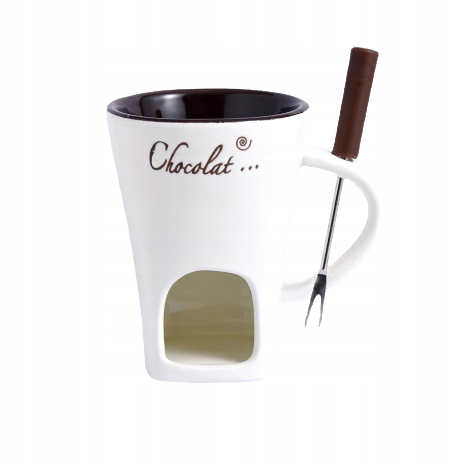 Fondue Mug Coffee Cup Anniversary Home Melting Mug Butter Warmer white Brand no brand