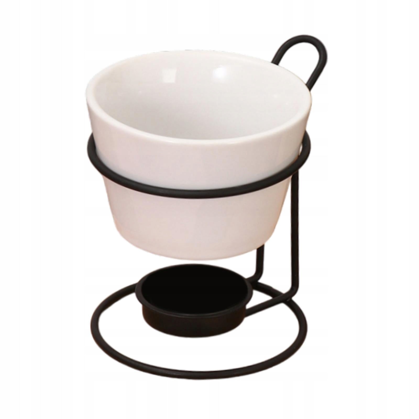 Fondue Pot Set with Rack Kitchen Appliances Chocolate Melter Melt Pot white