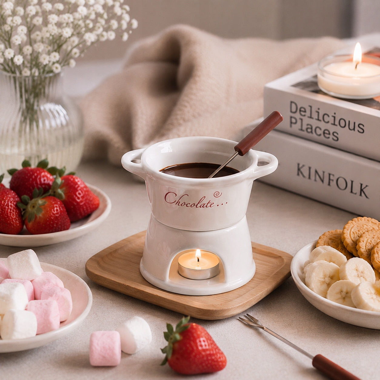 Fondue Set for Chocolate Sweet Evening Gift for Two Set EAN (GTIN) 5901142724012