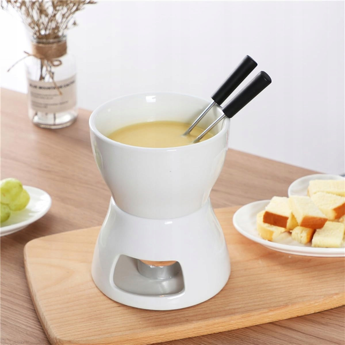 Fondue for Chocolate Ceramic White 300 ml Mug + Fork