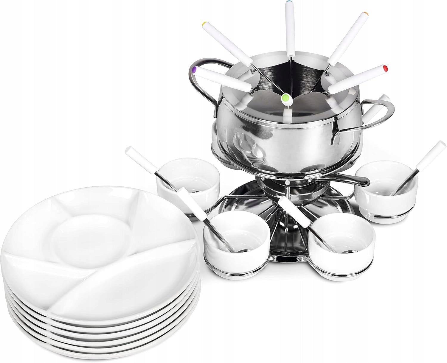 Fondue set for 6 people stainless steel Ribelli