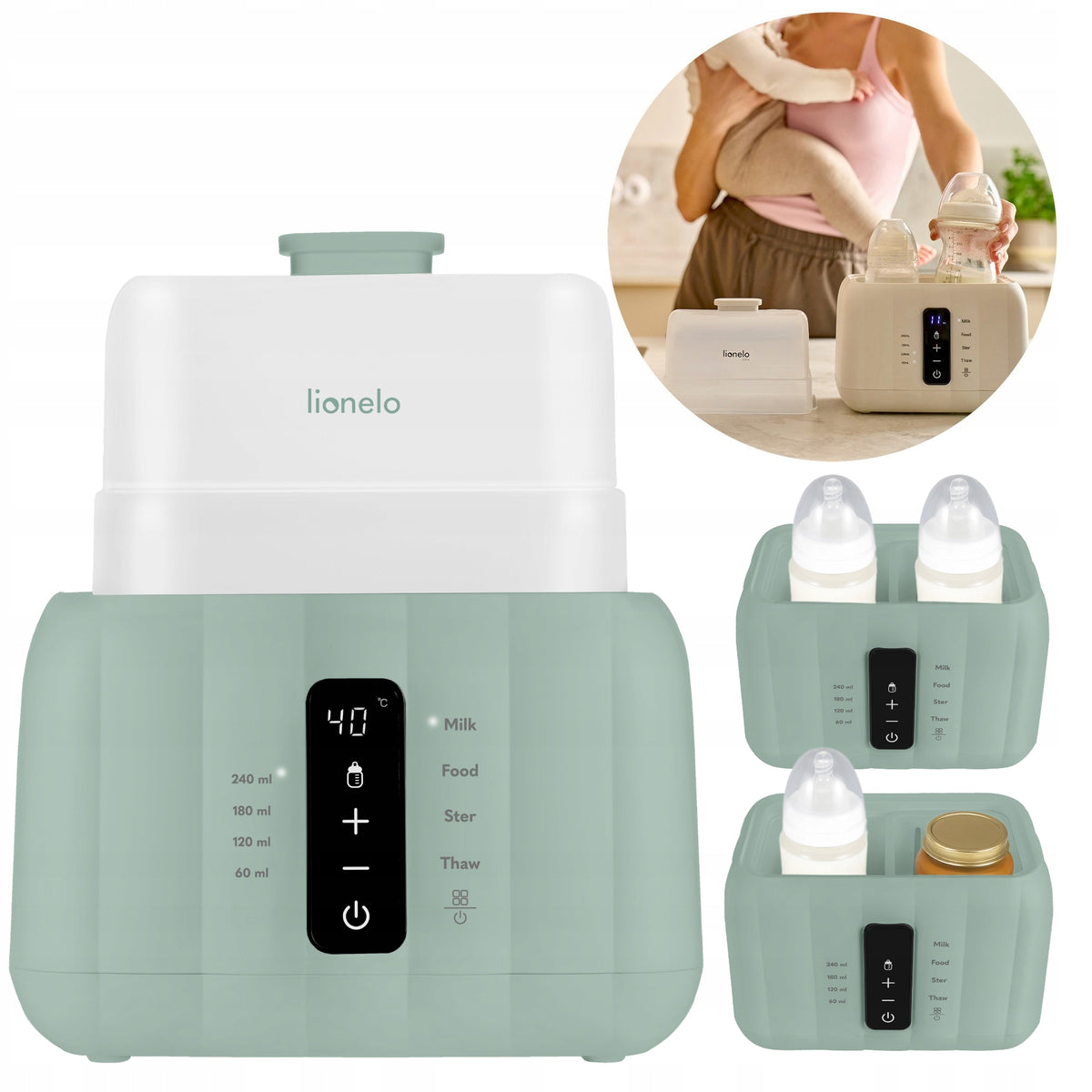Food Bottle Warmer DOUBLE 6in1 STERILIZER Lionelo Thermup