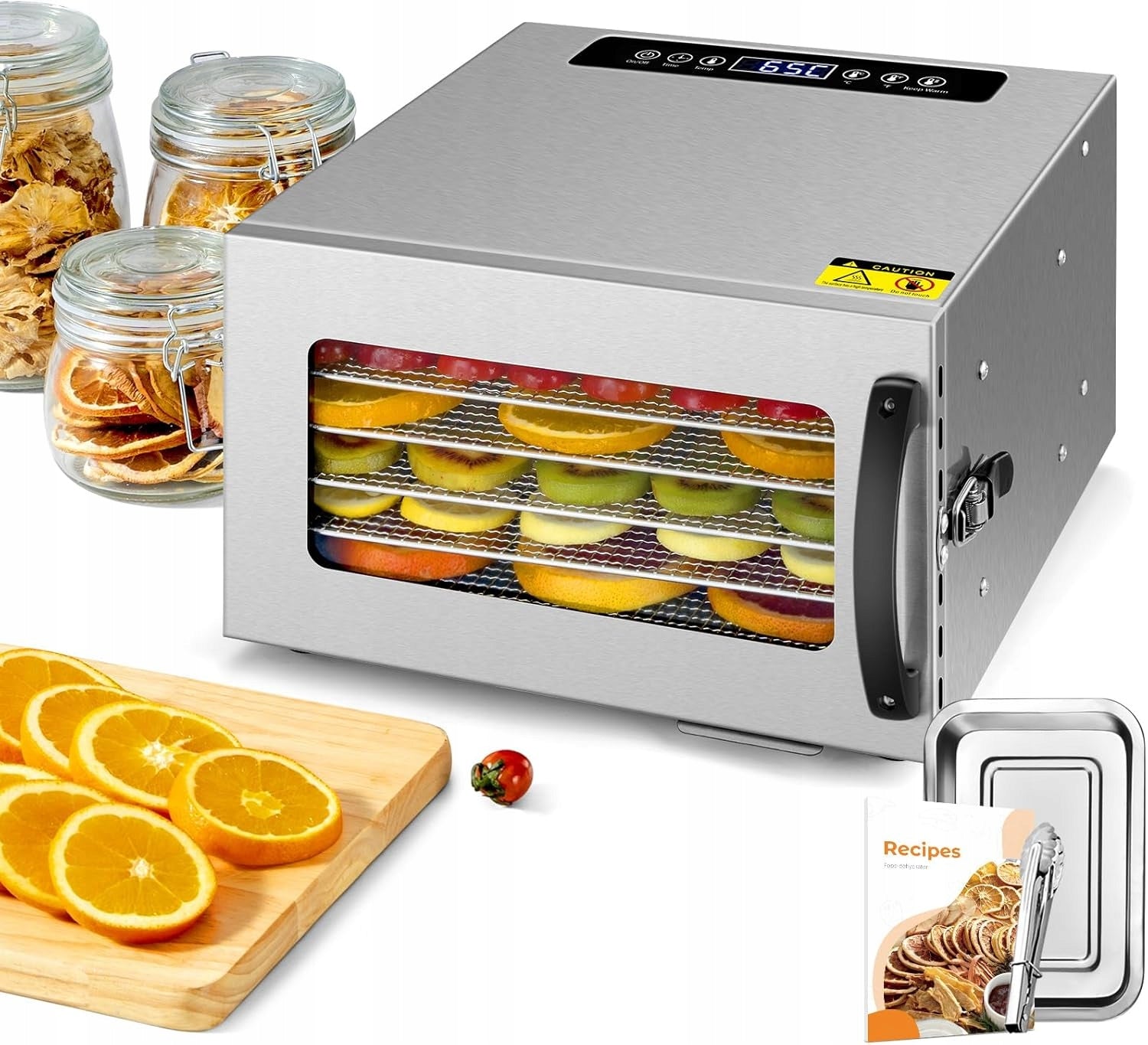 Food Dryer 6 Shelves Tray Stainless Steel 400W Akcesoria Set