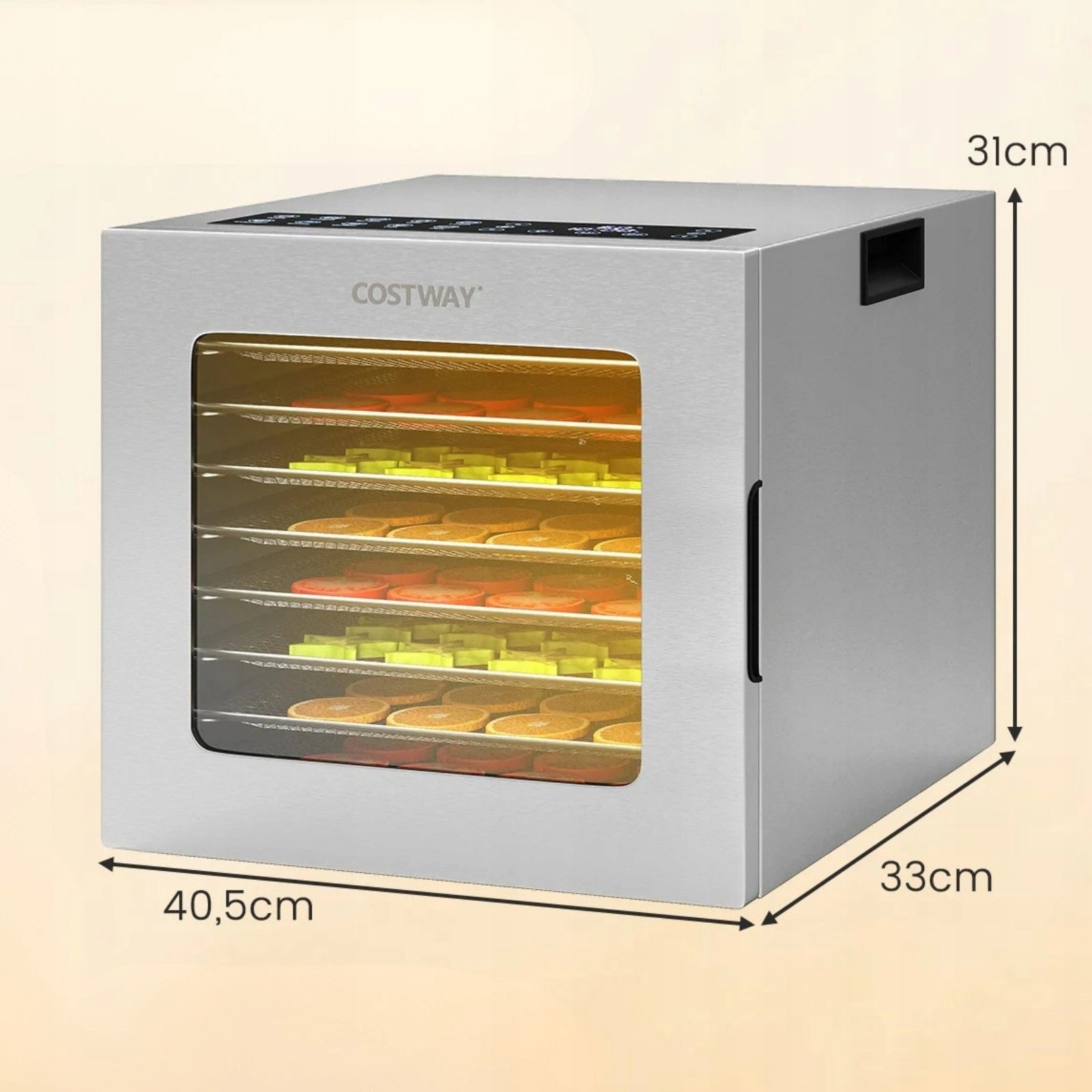 Food Dryer Food Dehydrator with 8 Compartments, Silver Brand Costway