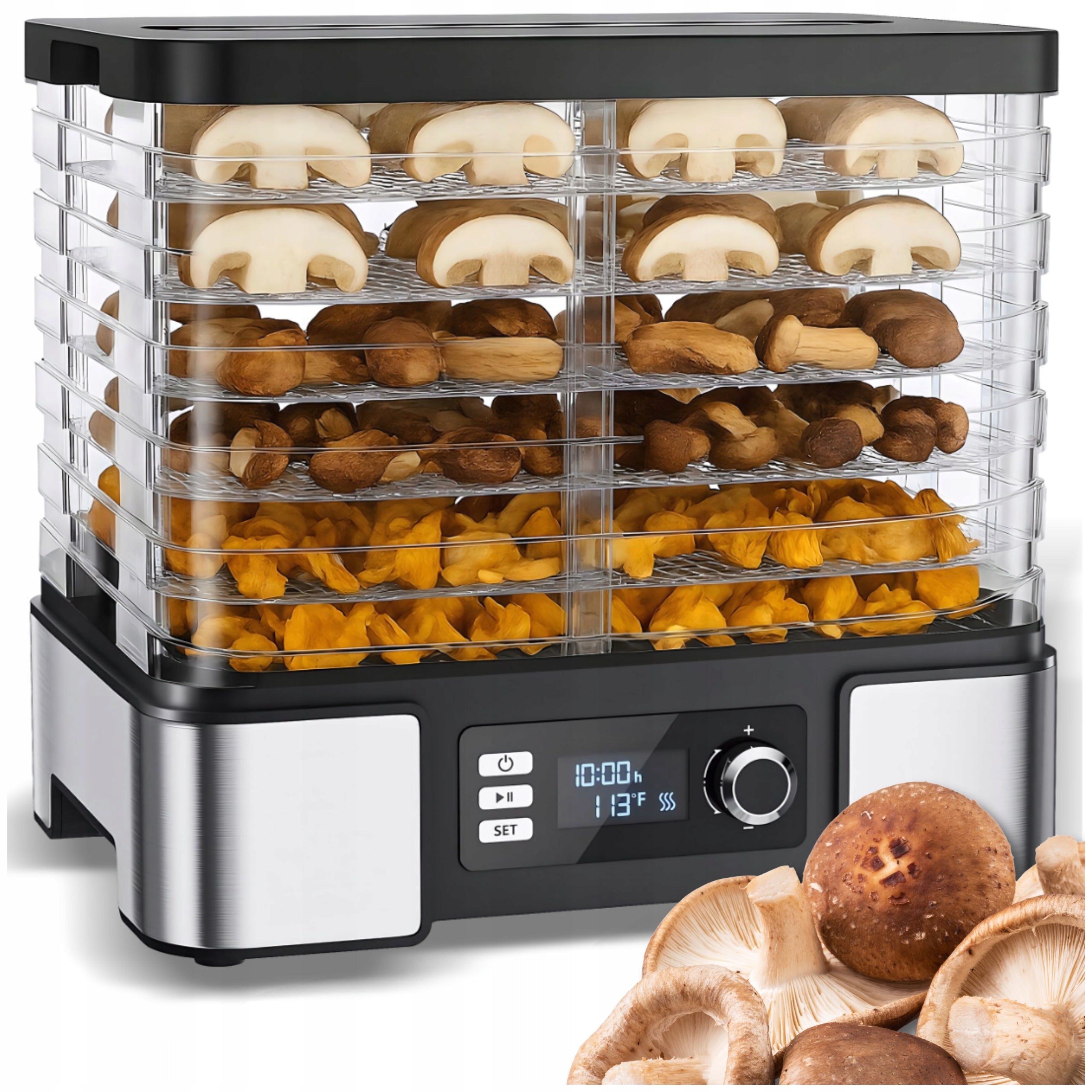 Food Dryer MULTIFUNCTIONAL FOR MUSHROOMS FRUIT HERBS POWERFUL LED CLOCK