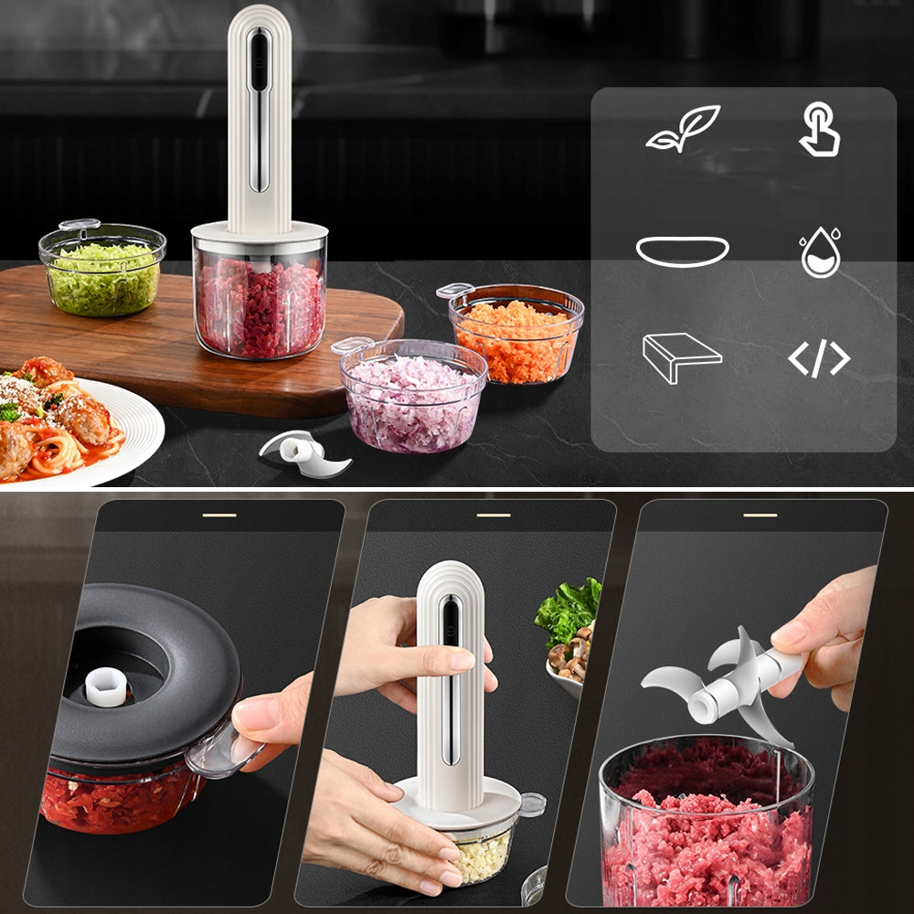 Food Incisor Usb 4 Cups Steel304 Automatic Garlic Grinding Brand Bedee