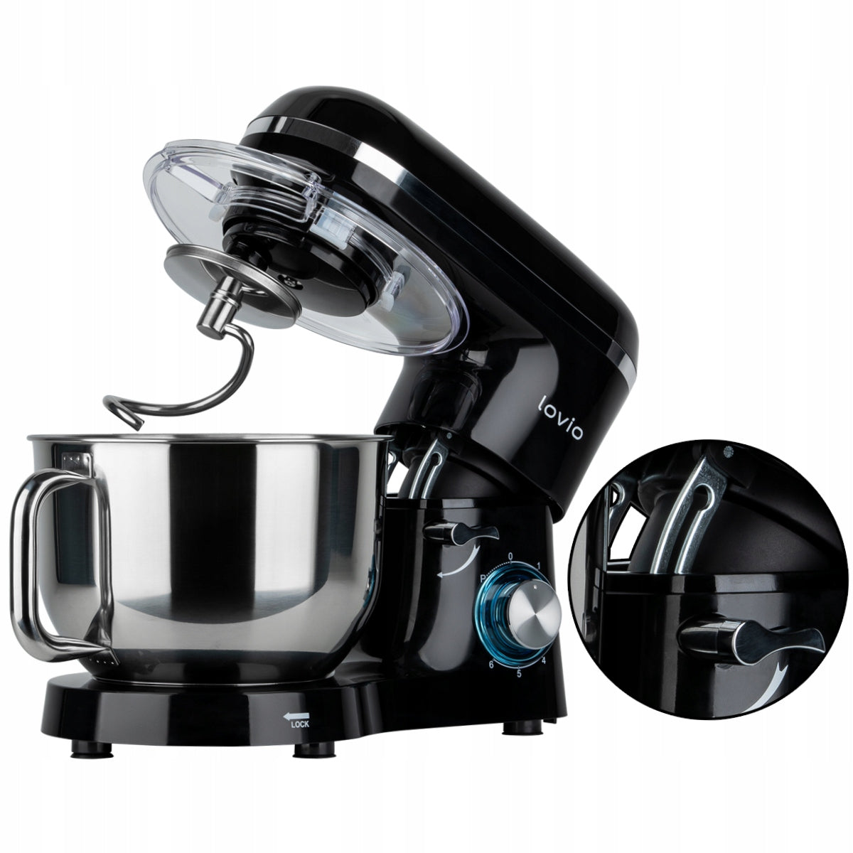Food Processor PLANETARY MIXER WITH BOWL 6,2L 1900W STRONG DURABLE ACCESSORIES Dominant color black