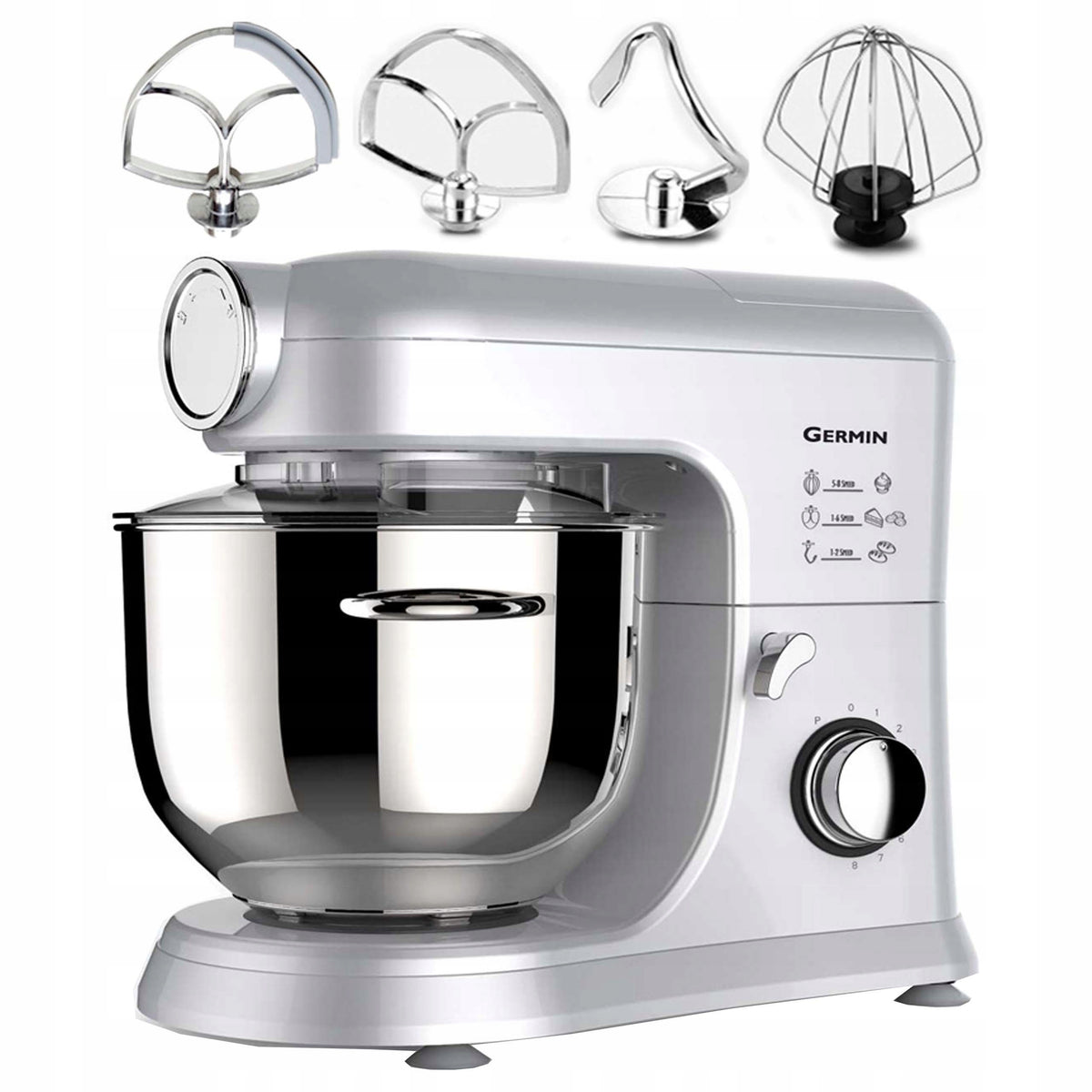 Food Processor Planetary Mixer BERLINGER| Powerful 1500W 5,5L | 4 Stirrers