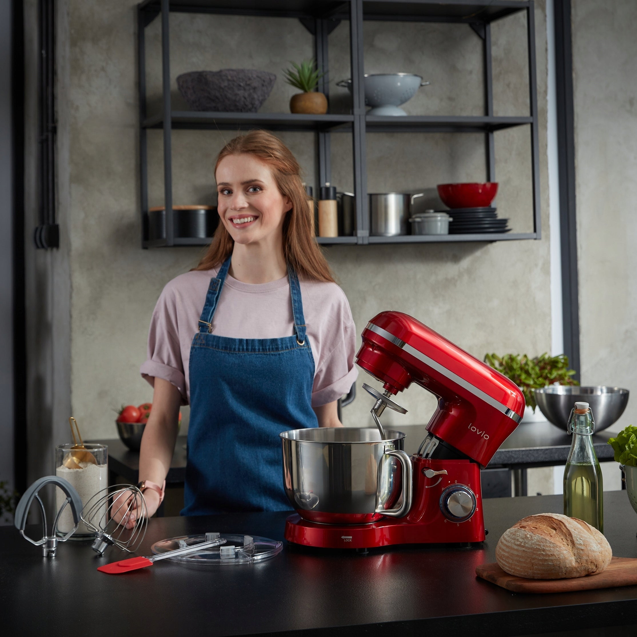 Food Processor Planetary Mixer Lovio Large Bowl 6,2L Multifunctional 1900W Operating modes pulsating