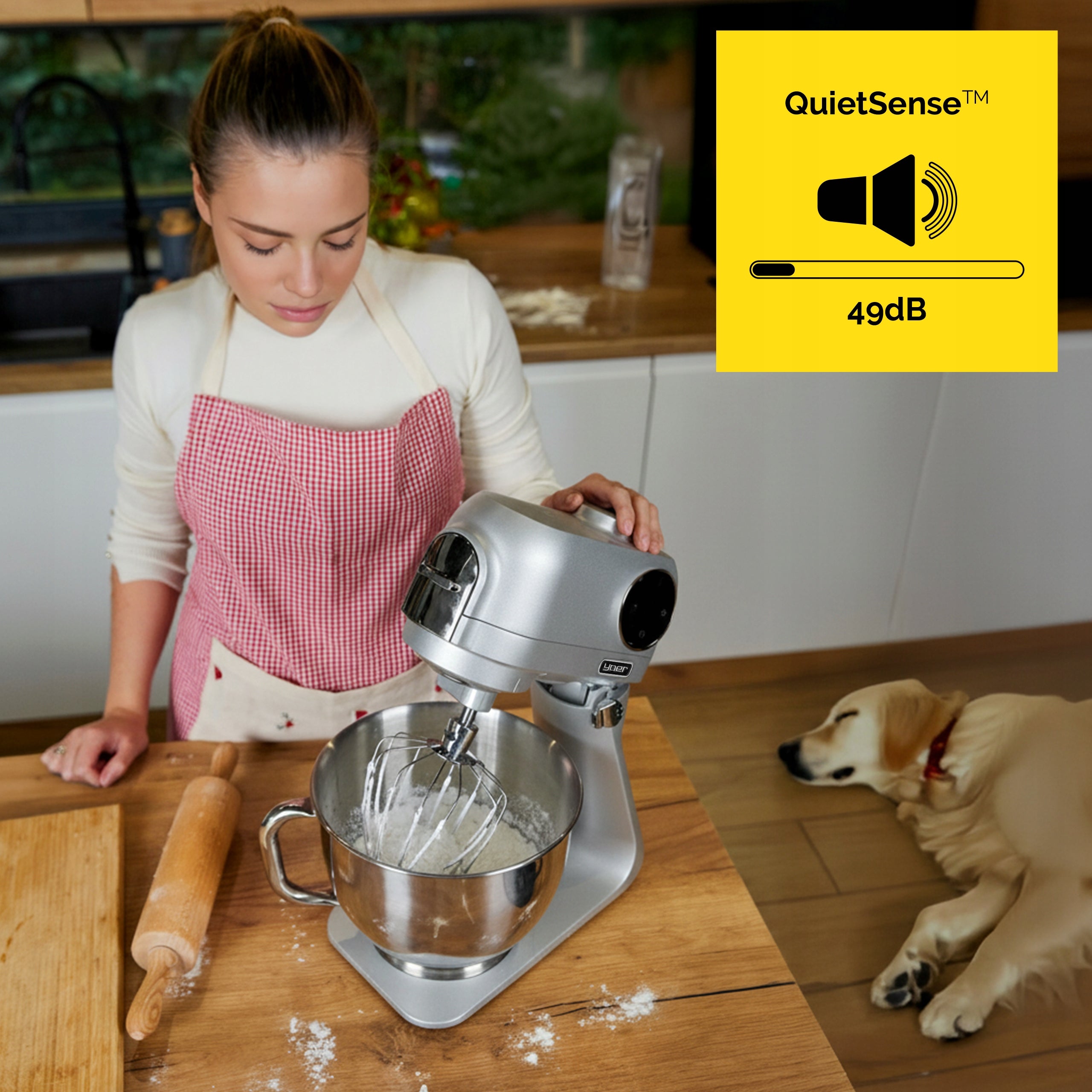 Food Processor Planetary Yoer Multifunctional 2200W Bowl 5,5L +39 ELEMENTS Dominant color silver/gray