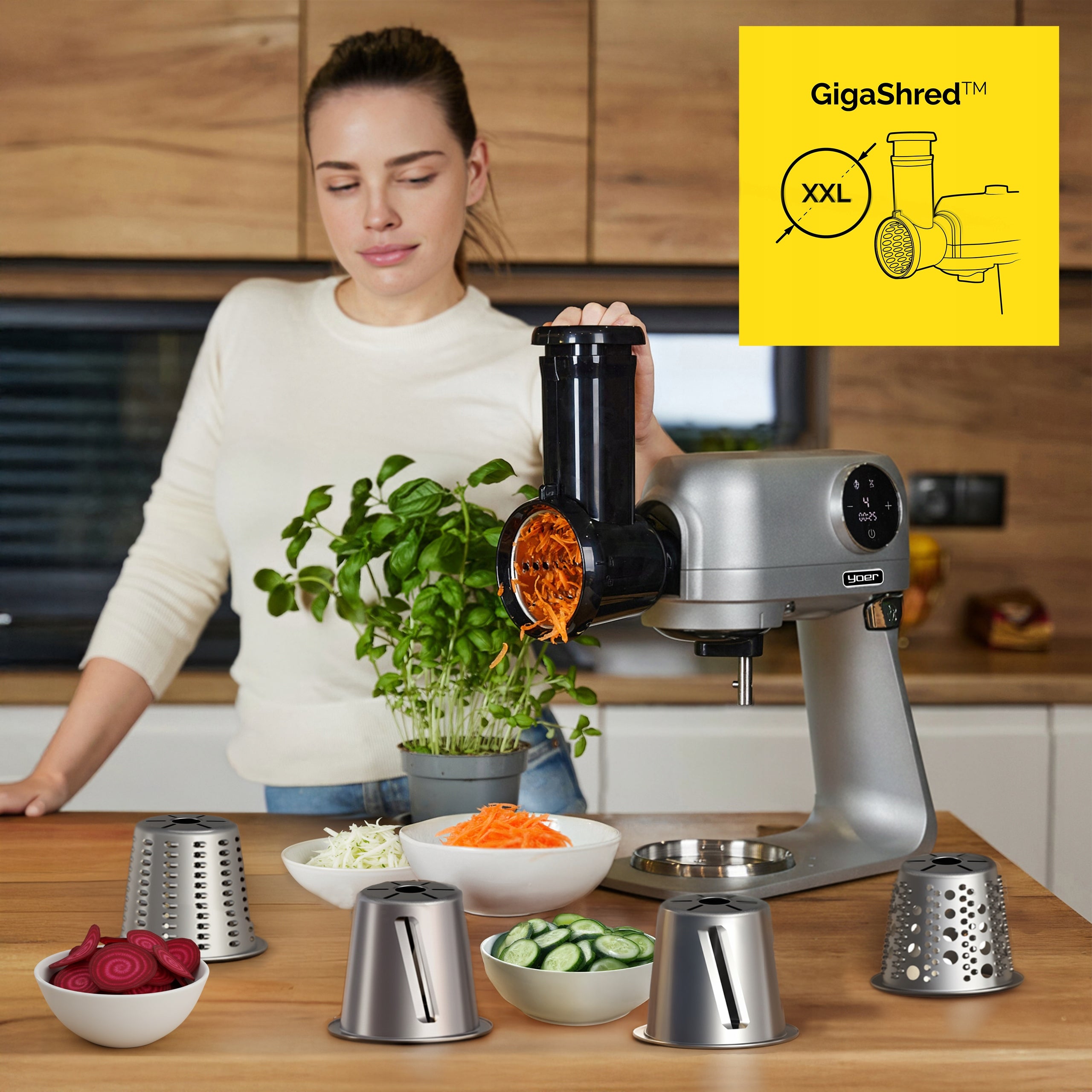Food Processor Planetary Yoer Multifunctional 2200W Bowl 5,5L +39 ELEMENTS Power rating 1200 W