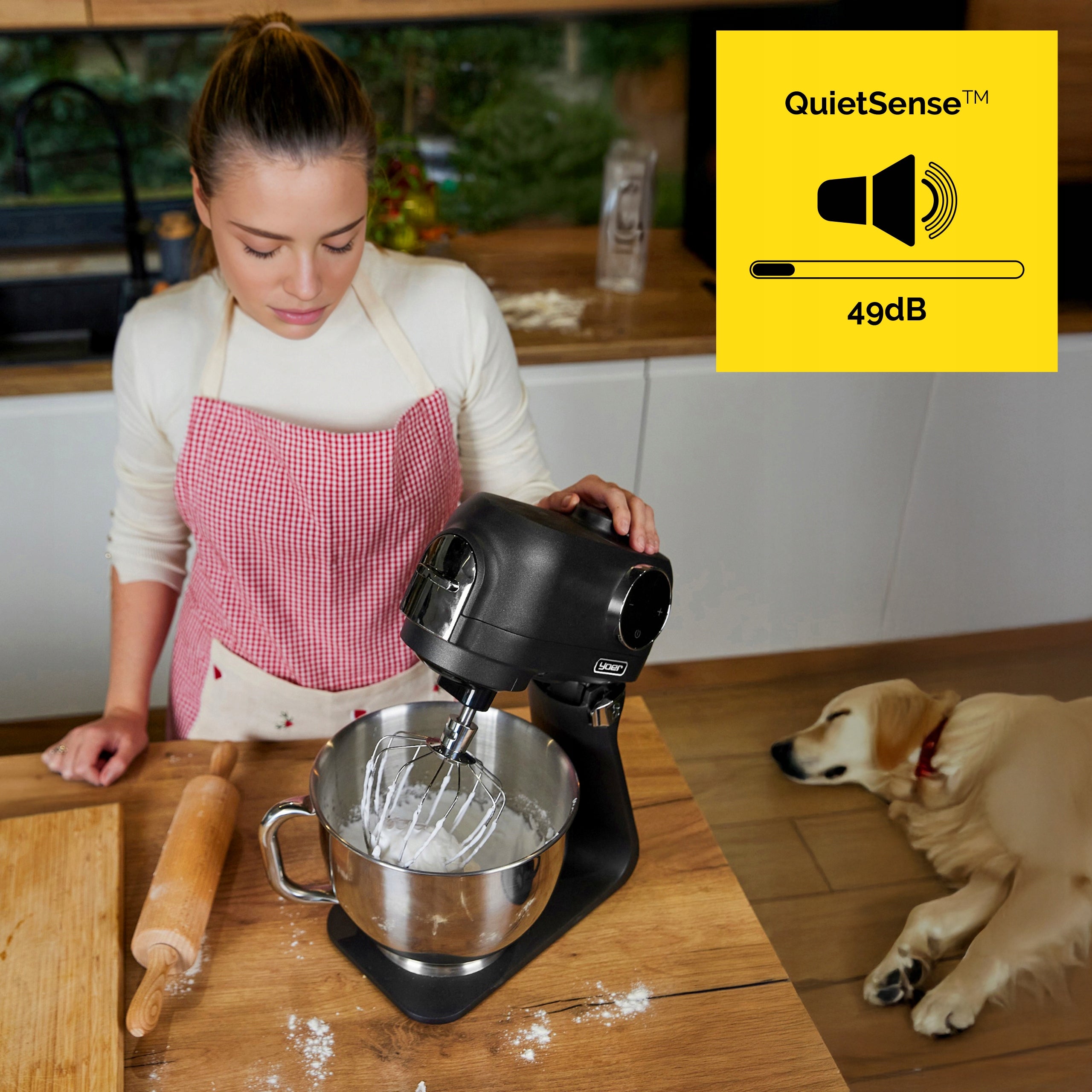 Food Processor Planetary Yoer Multifunctional 2200W Bowl 5,5L +43 ELEMENTS Dominant color black