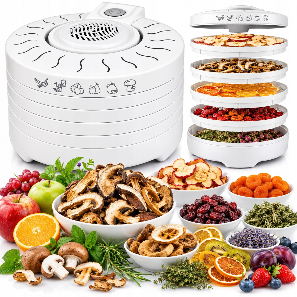 Food grade vegetable mushroom dryer 5 sieve adjustment MPM MSG-01