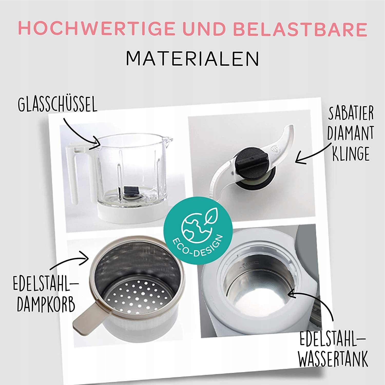 Food processor 4in1 BEABA BABYCOOK black Packaging status original