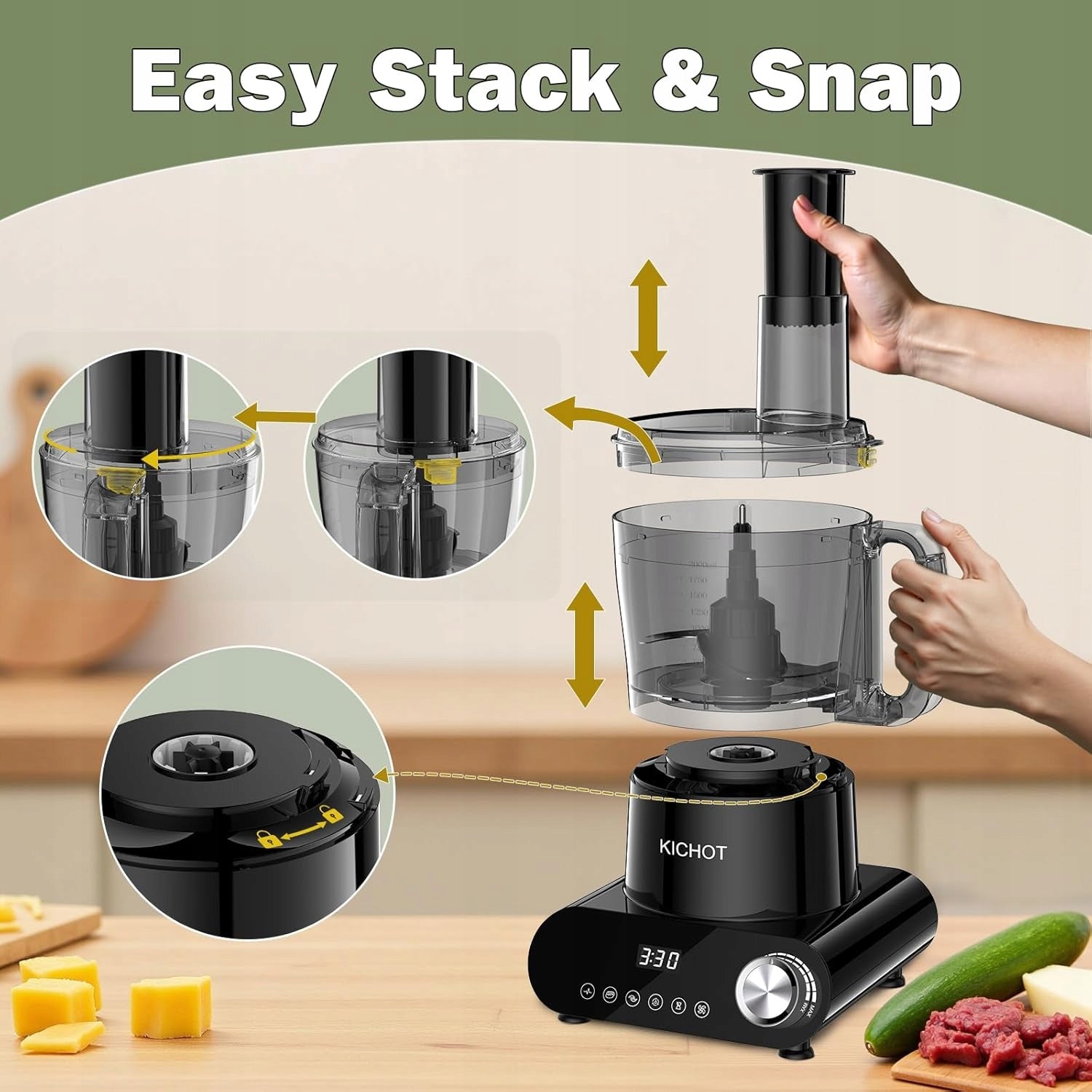 Food processor and incisor 2,5 L with accessories grinding bowl 1500W Packaging status original
