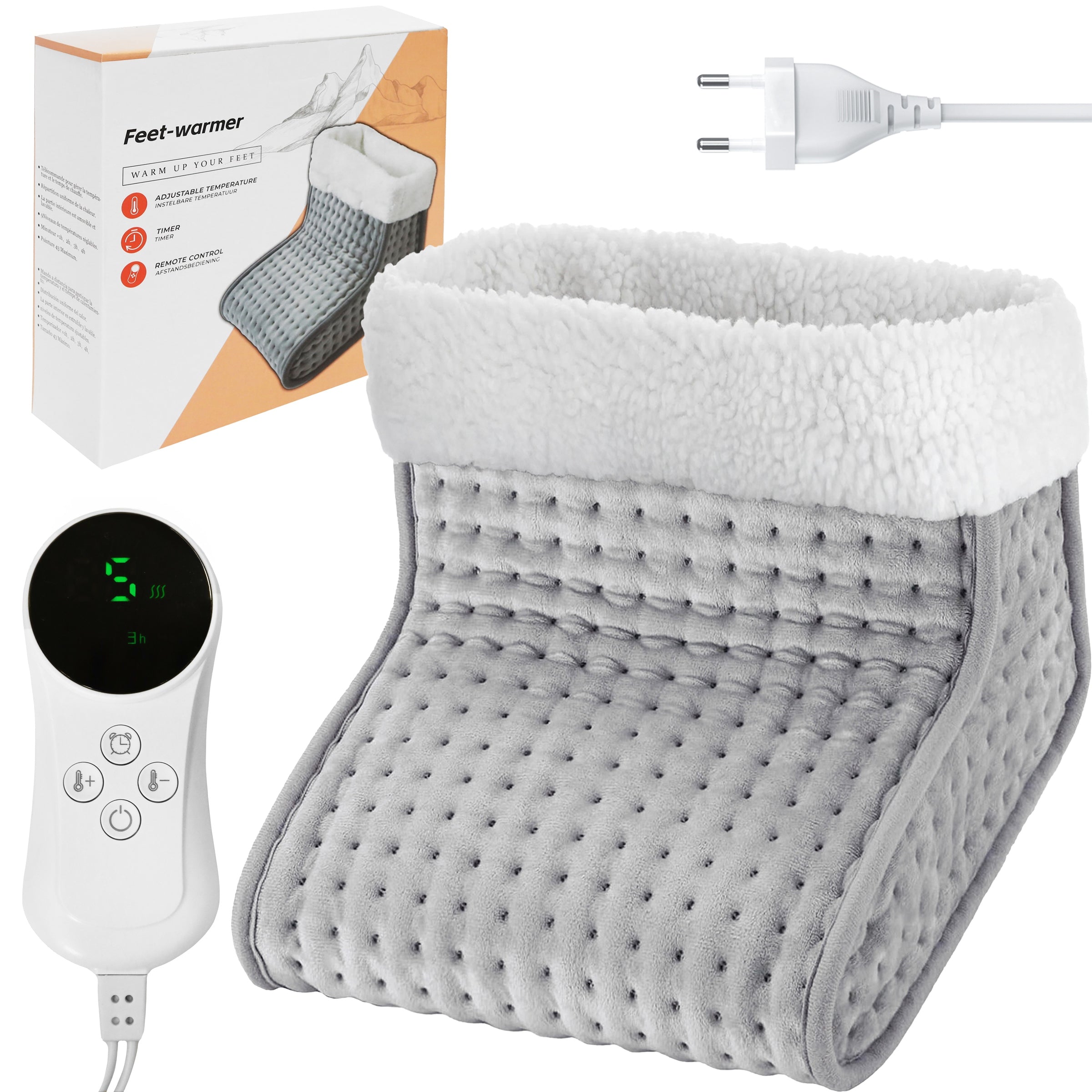 Foot Warmer Soft Warm Leg Warmer Electric Shoe with Remote Control