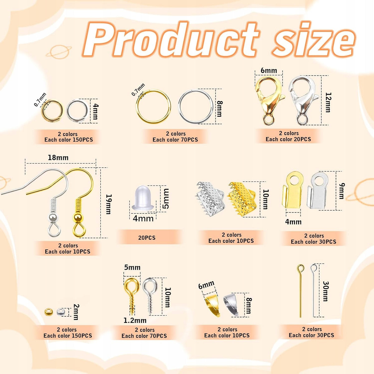 For jewelry set 1120 pieces diy necklace bracelet earrings Brand no brand