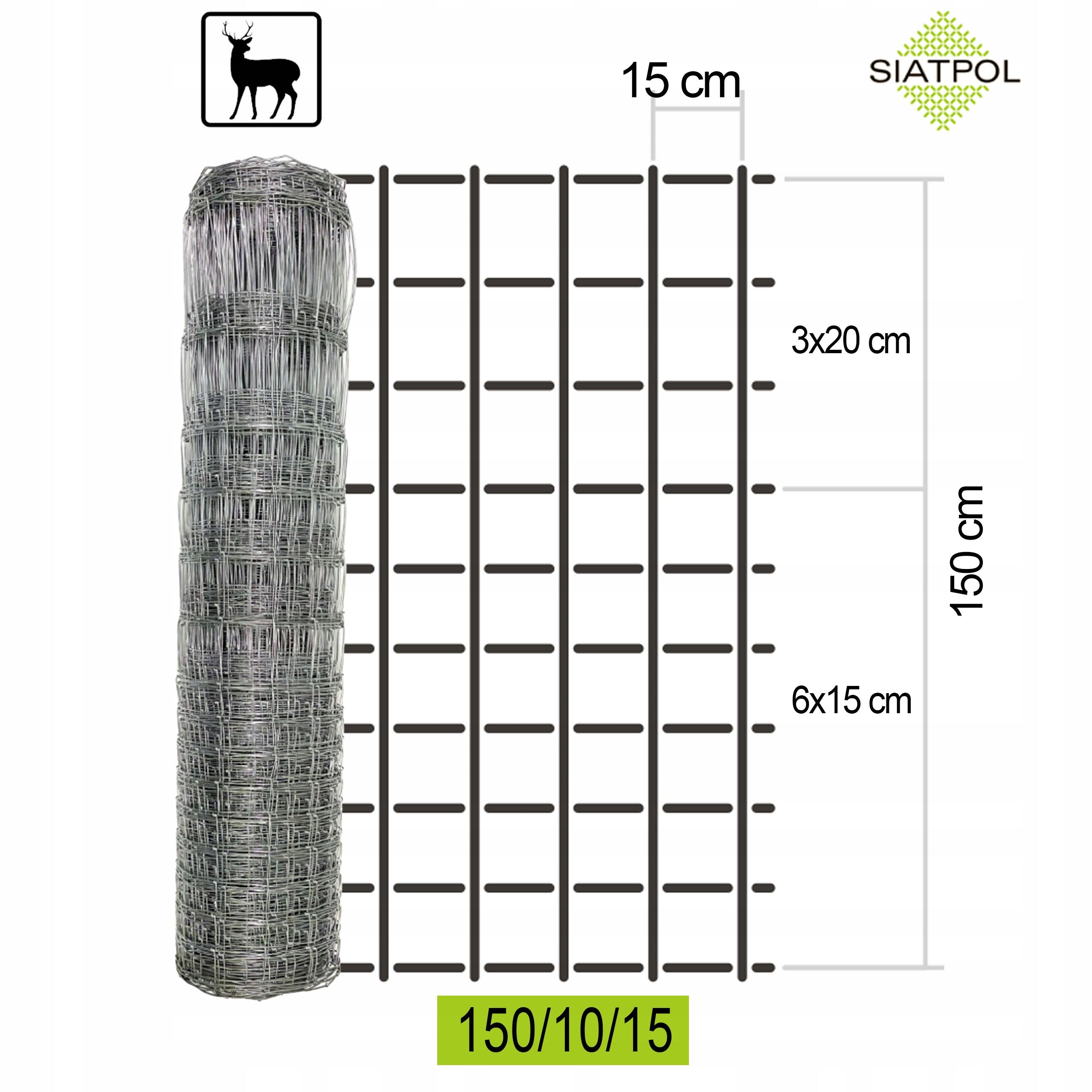 Forest Fence Mesh 150/10/15 L + SKOBLE 50 m