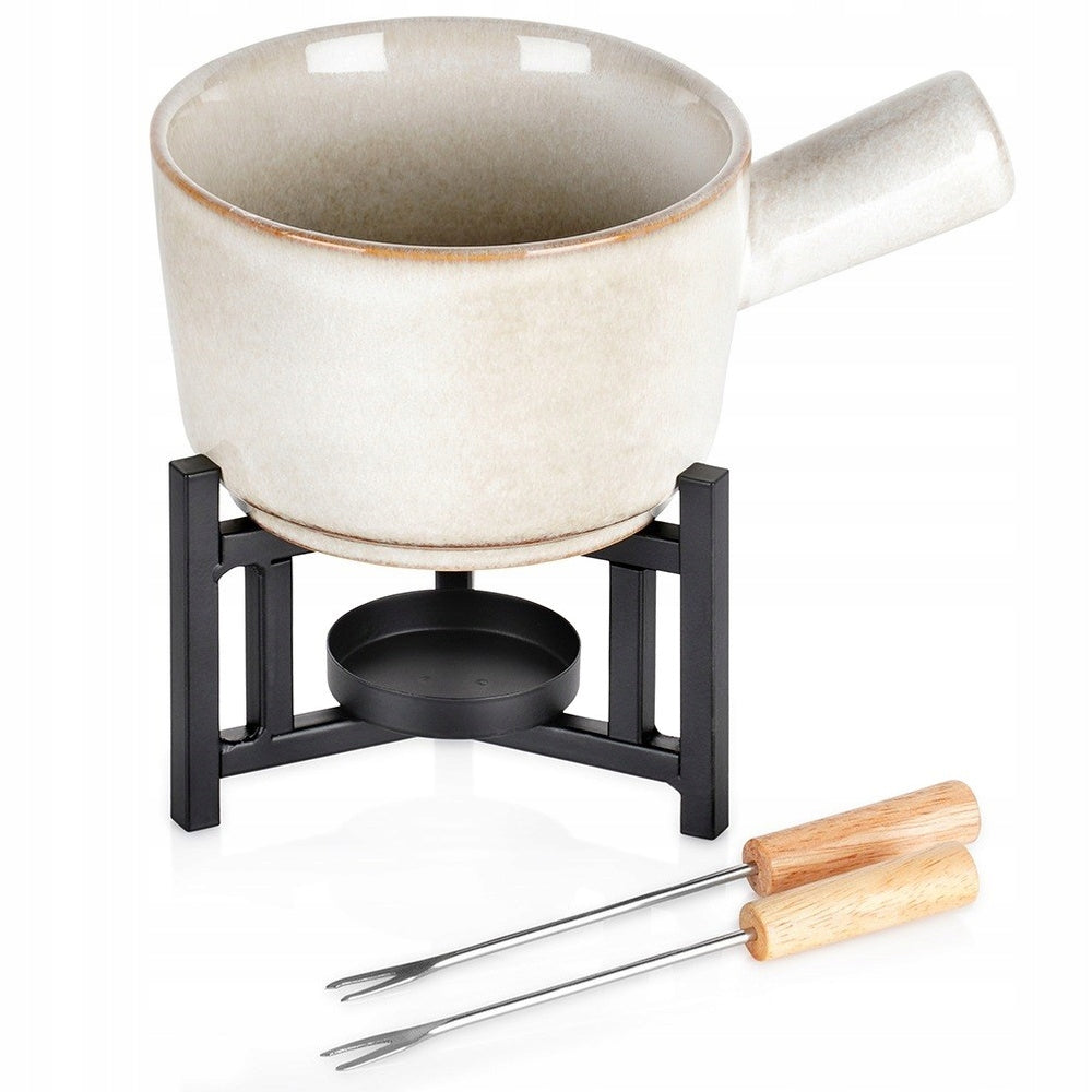 Founde Pot Ceramic Boiler for Fondue Cheese Chocolate