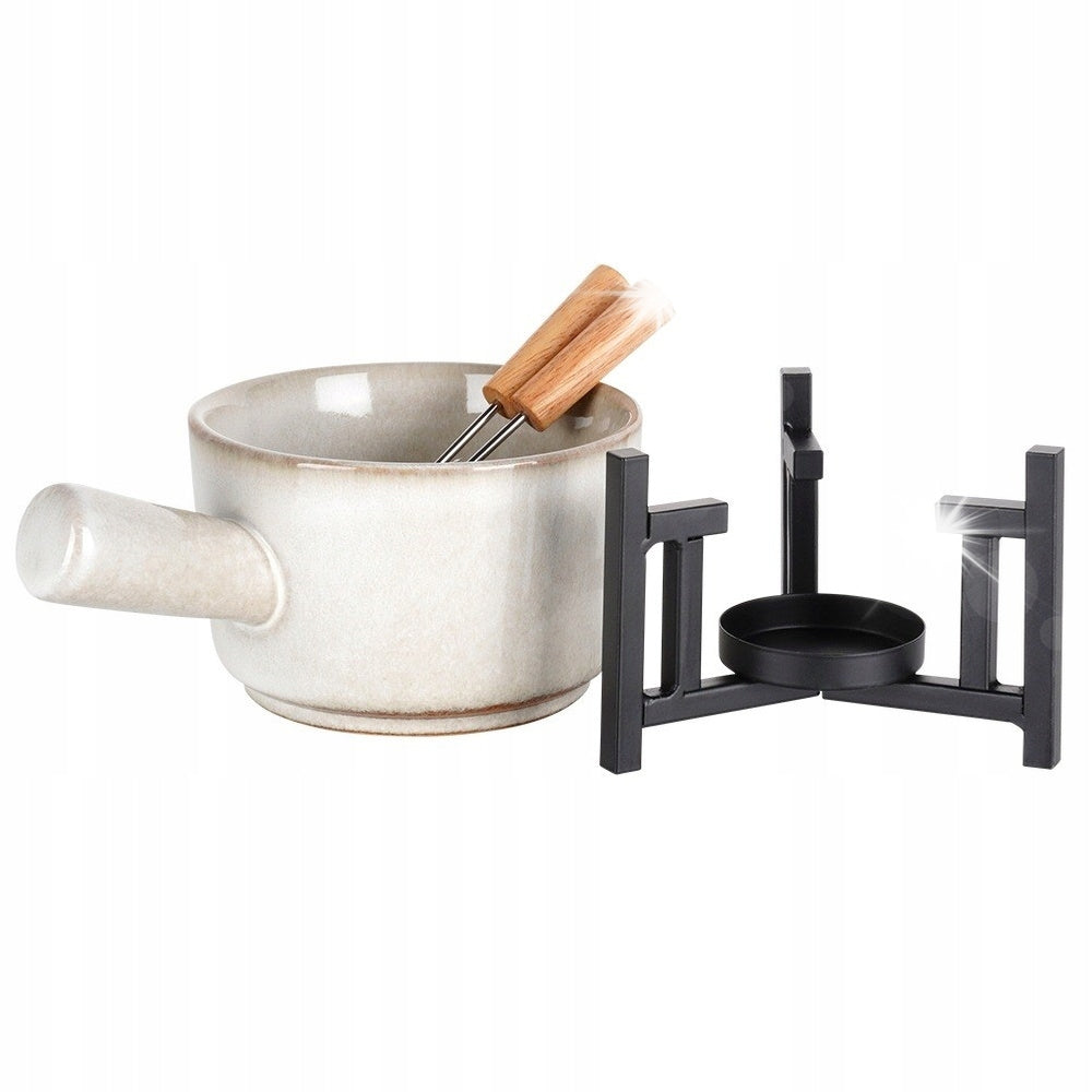 Founde Pot Ceramic Boiler for Fondue Cheese Chocolate