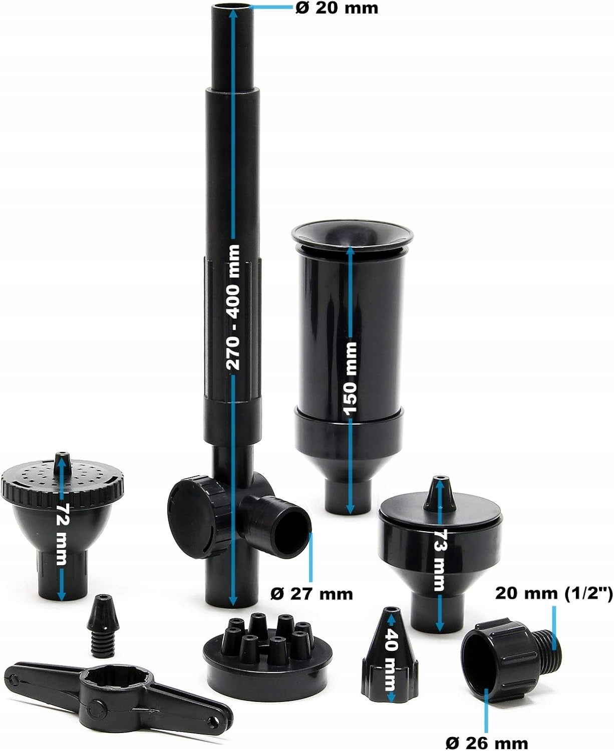 Fountain Pump For Pond Water 28W 1400L/h Efficient 5 Nozzles Lifting 2m Pump capacity l/h 1001 - 1600 l/h