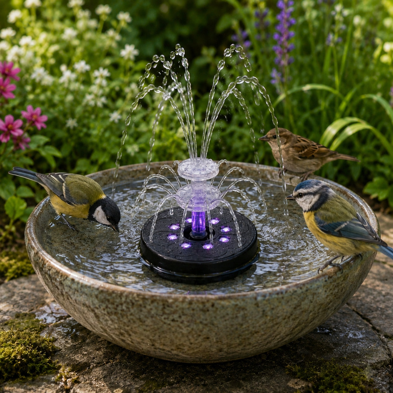 Fountain for home BIRD Drinker for garden 10 RGB CC58 USB LED Nozzles Manufacturer code HO-0793