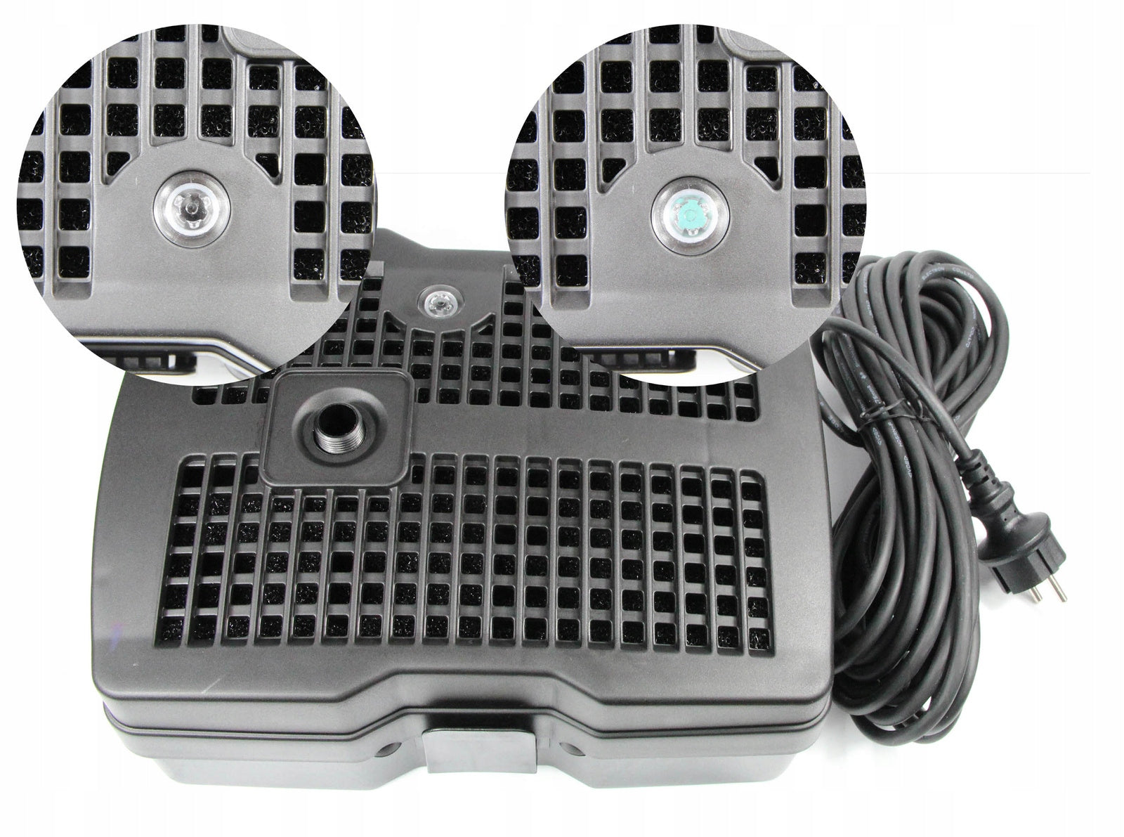 Fountain pump 2500l/h 3 effects water filtration lamp UV-C 11W to 5000L Product weight with unit packaging 5 kg