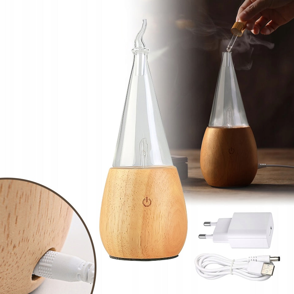 Fragrance diffuser for essential oils aromatherapy glass wood Prezen