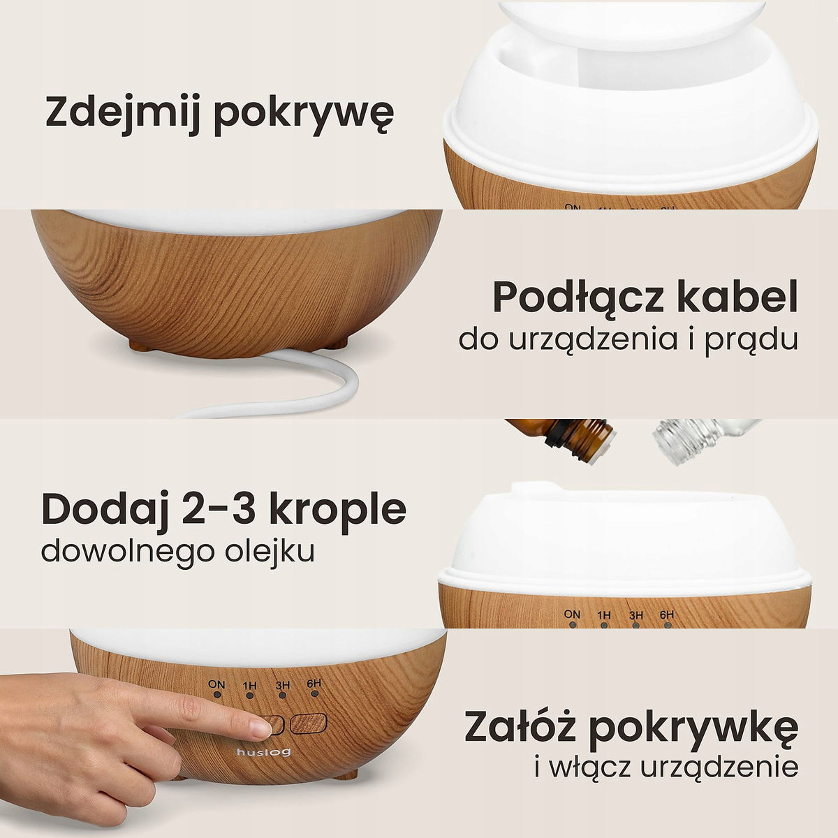 Fragrance diffuser humidifier with milk cover, Aromatherapy 120mL Manufacturer code 5902983641148