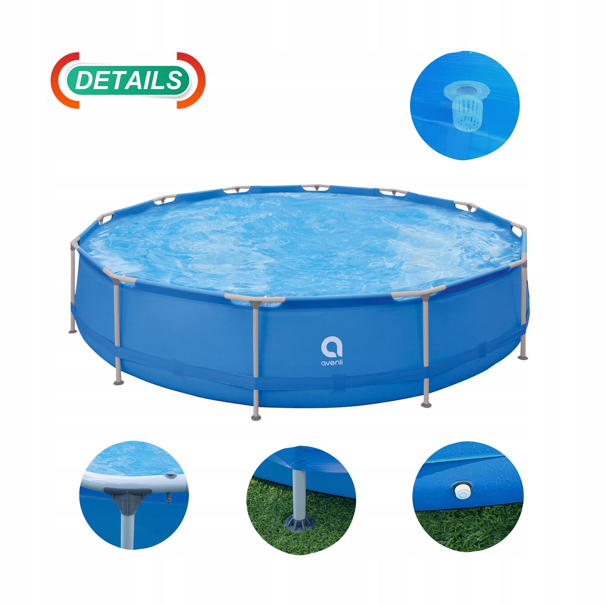 Frame pool round large family garden pump set AVENLI 427x84 Packaging status original