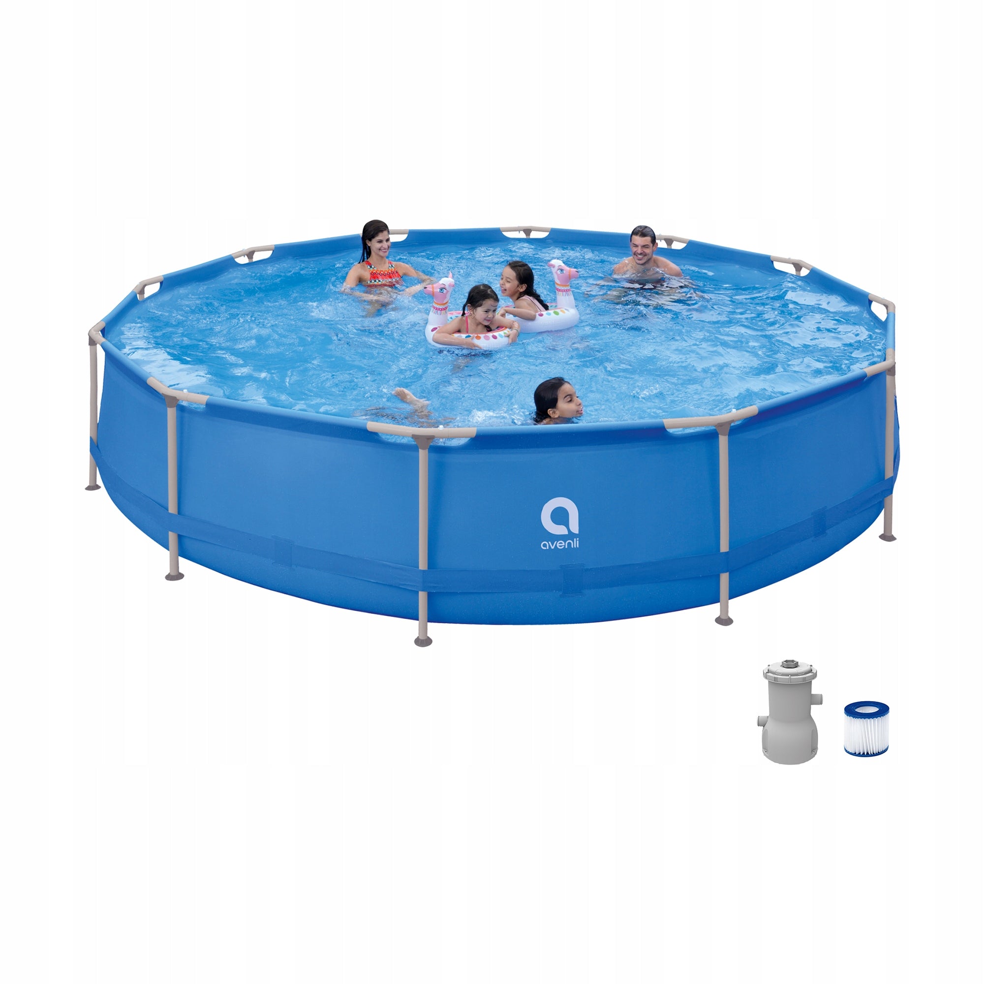 Frame pool round large family garden pump set AVENLI 427x84