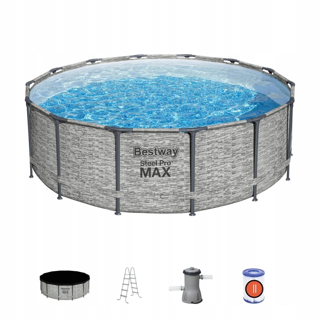 Framed Pool 427x122 cm Set 9in1 BESTWAY 5619D Ladder PUMP Cover Packaging status original