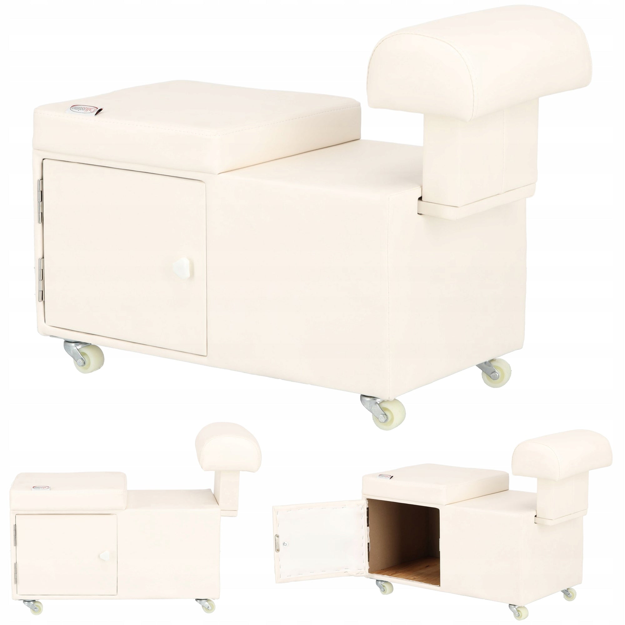Freestanding cosmetic footrest for pedicure pouf for beauty salons