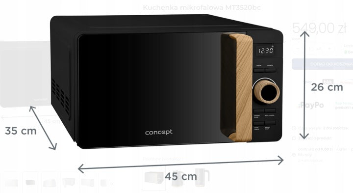 Freestanding microwave oven Concept MT3520bc Packaging status original