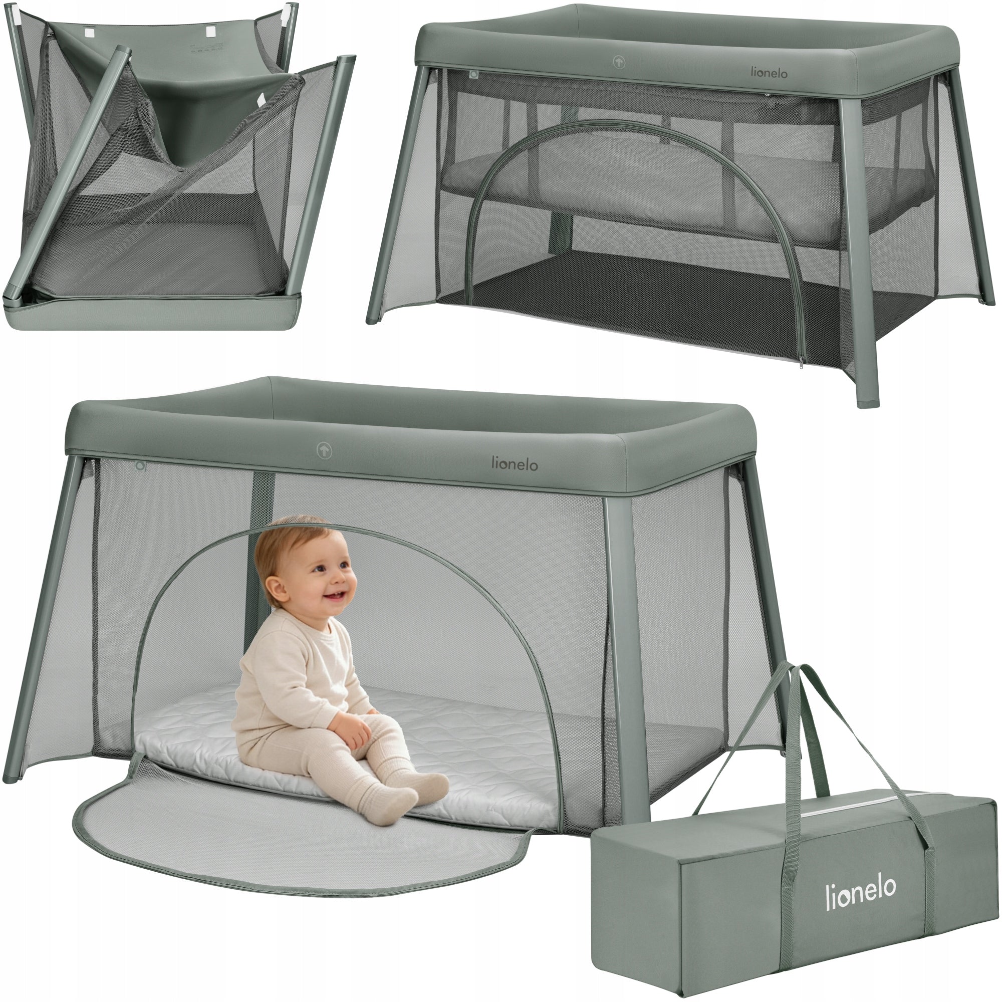 Freestanding travel cot 2in1 light folding Lionelo Mila
