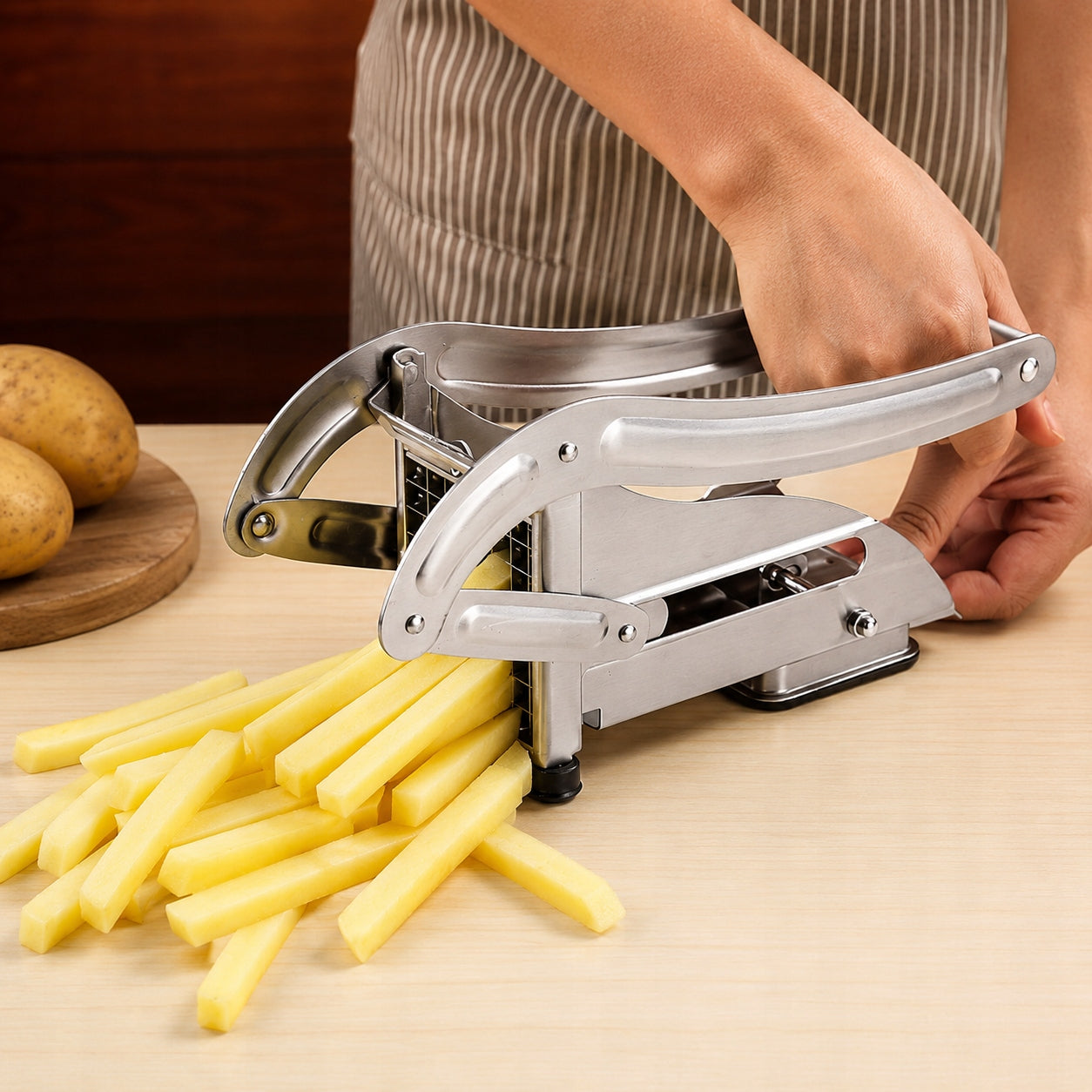 Fries Slicer Potato Machine Handheld Stainless Steel 2 Blades Manufacturer code Maszynka do krojenia frytek