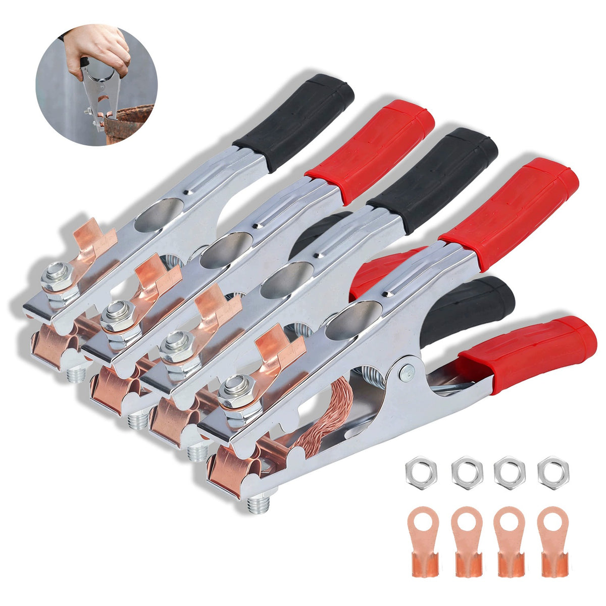 Frogs Clamps Crocodile Buckles for jumper cables up to 500A 2 piece