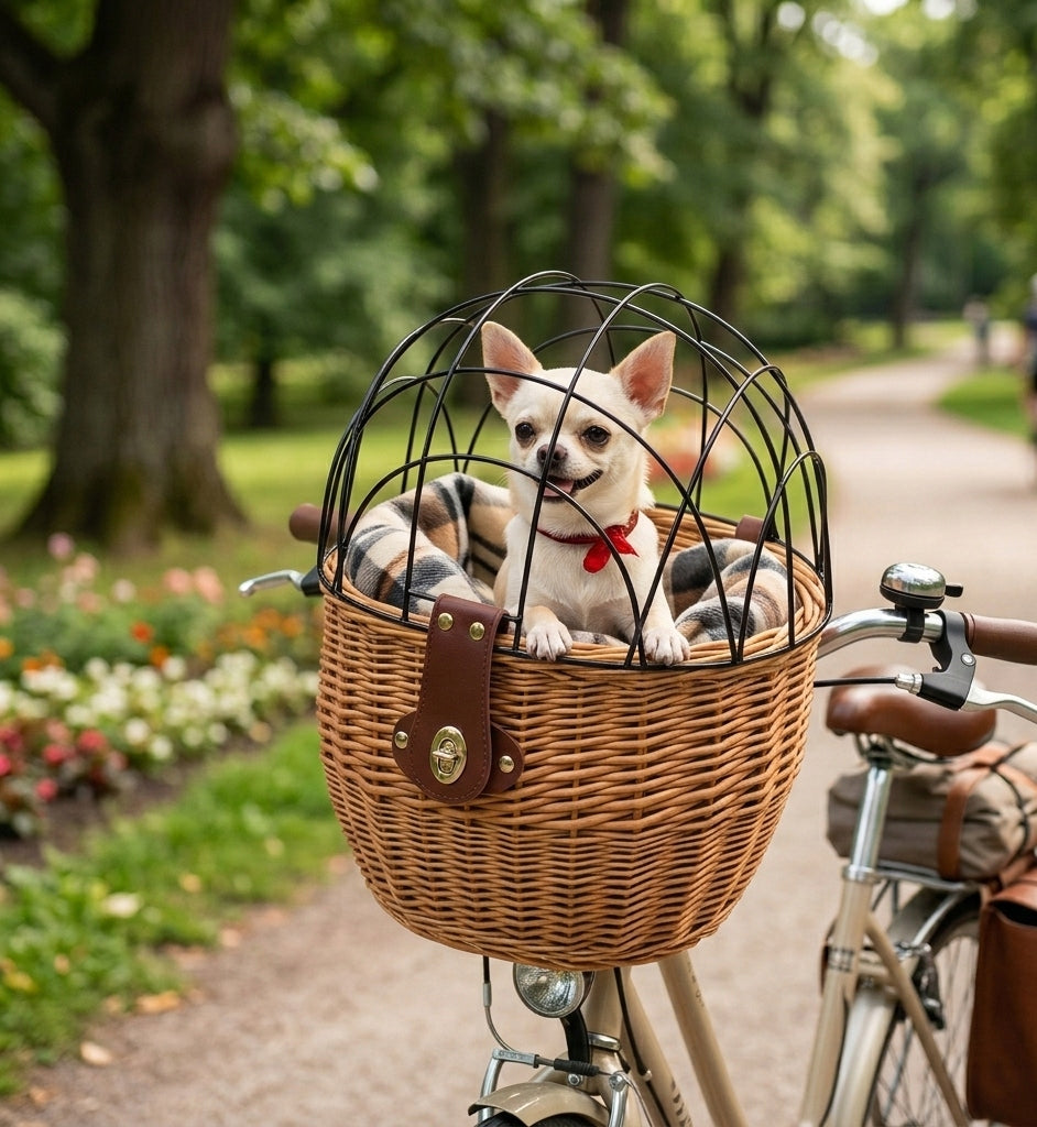 Front wicker bicycle basket for transporting animals Torq ARK011 Manufacturer code ARK011