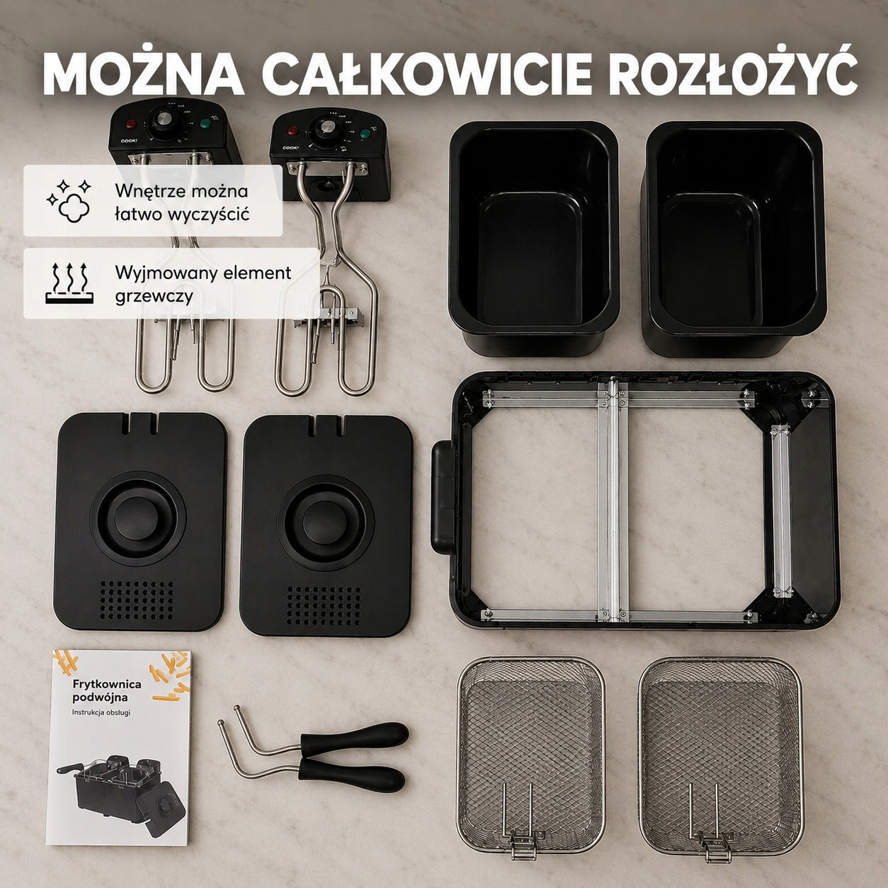 Frytkownica Elektryczna Podwójna COOK-IT 2 x 3L, 2 x 2000W Manufacturer code 298