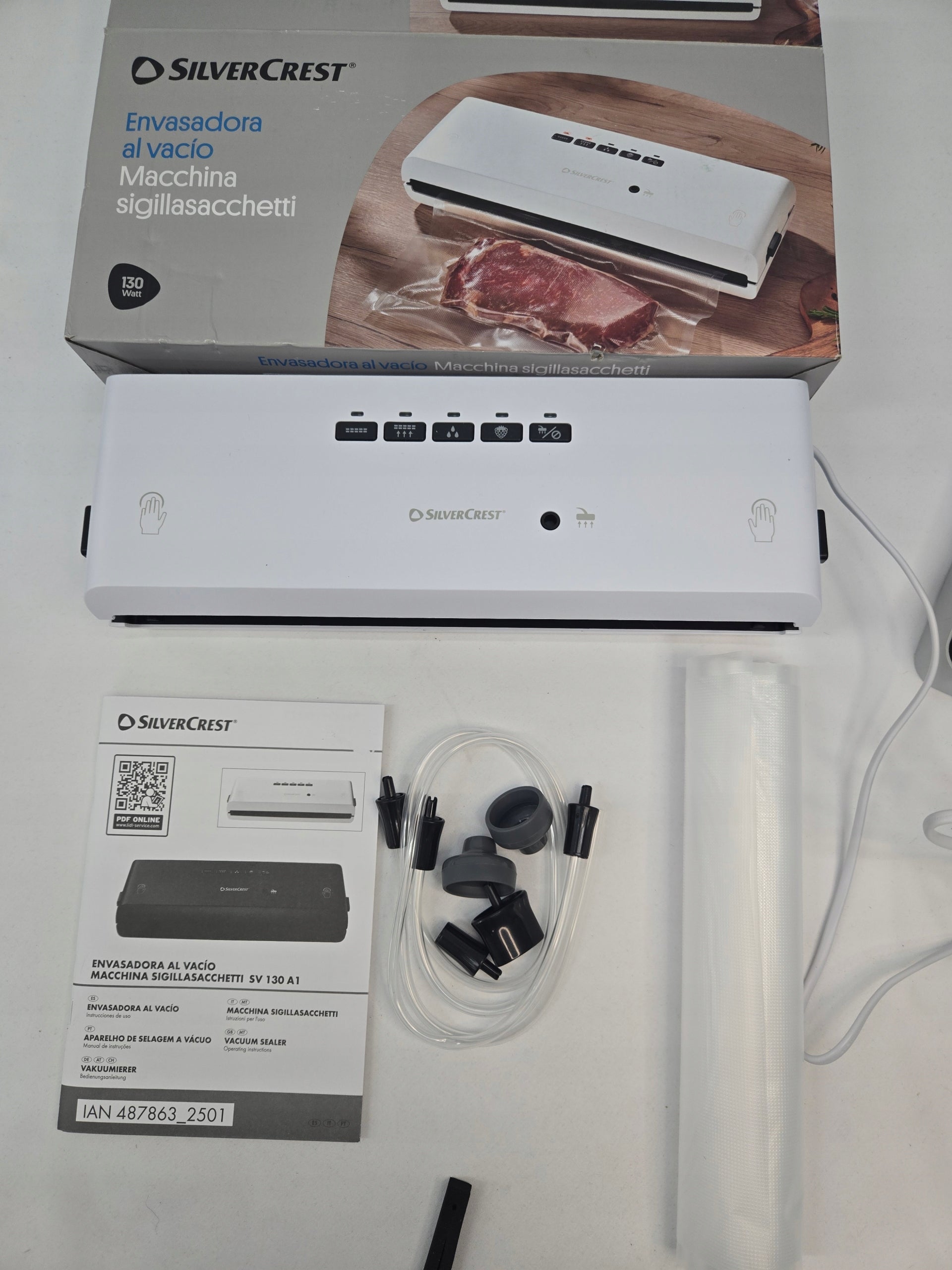G448 SILVERCREST SV130 A1 VACUUM SEALER WHITE 130W Brand SilverCrest
