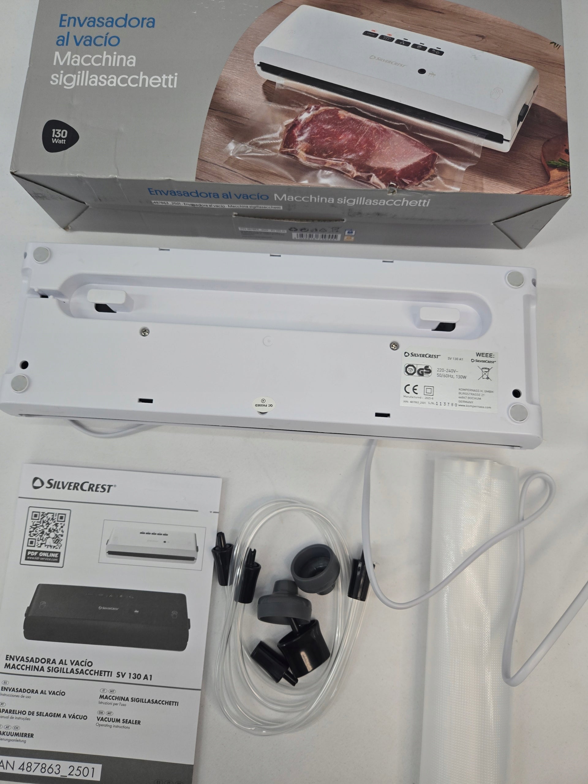 G448 SILVERCREST SV130 A1 VACUUM SEALER WHITE 130W Power 130 W