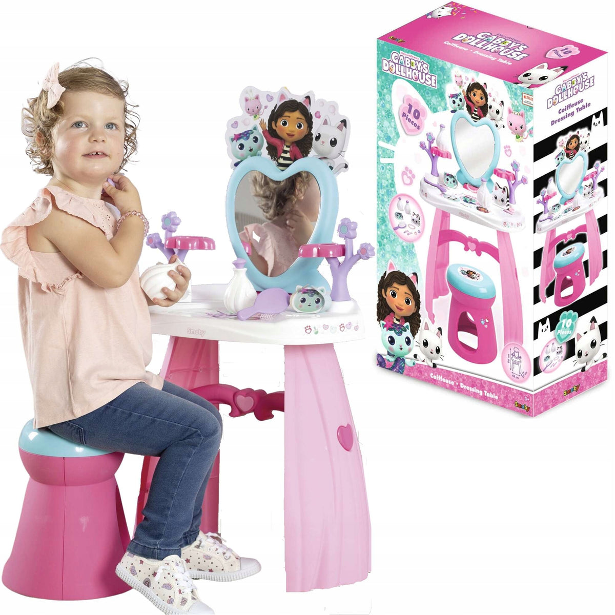 GABBY'S DOLLHOUSE DRESSING TABLE + 10 ACCESSORIES CAT HOUSE GABI #+