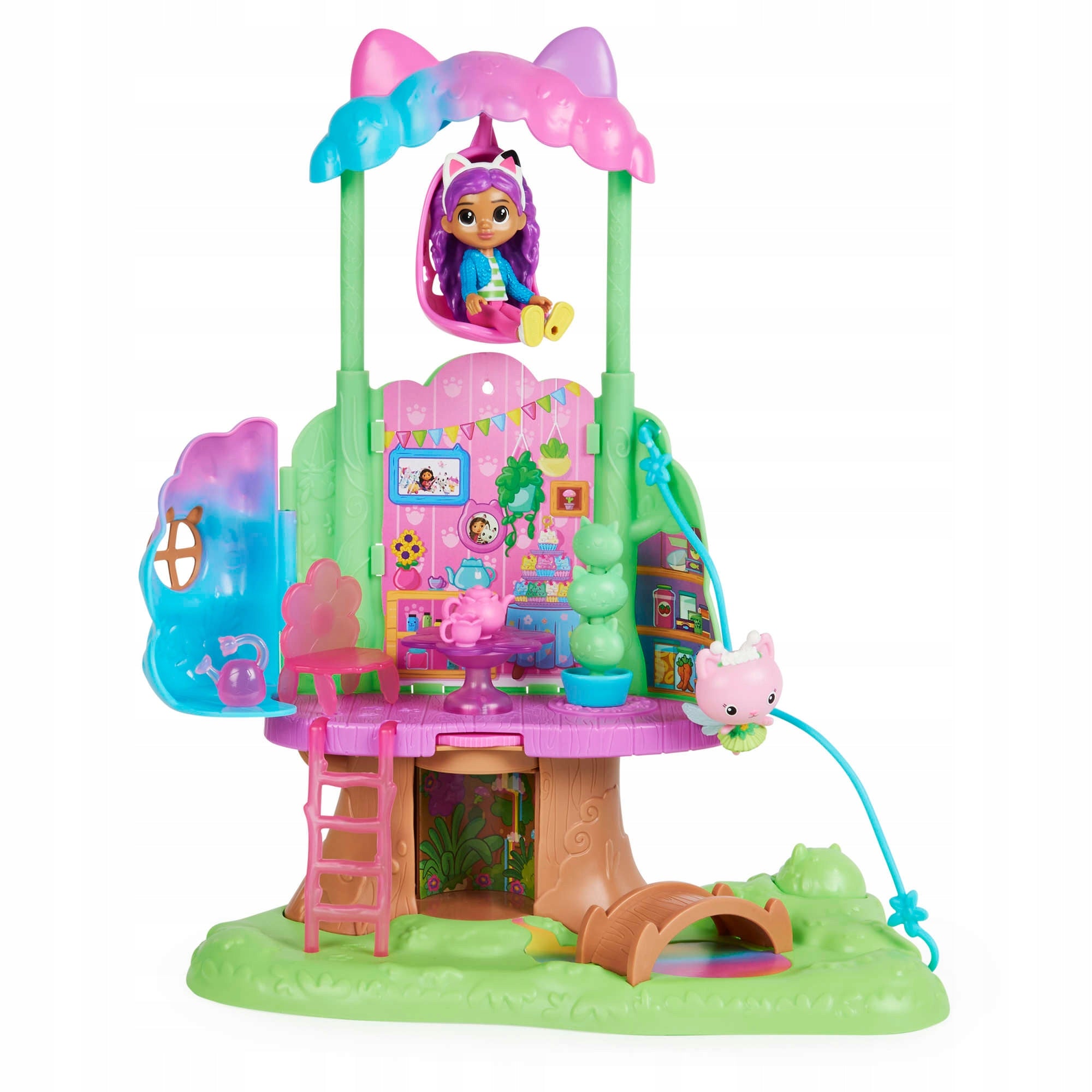 GABI'S CAT HOUSE SET TREE HOUSE WITH SWING FAIRY DOLL FIGURINE Packaging status original