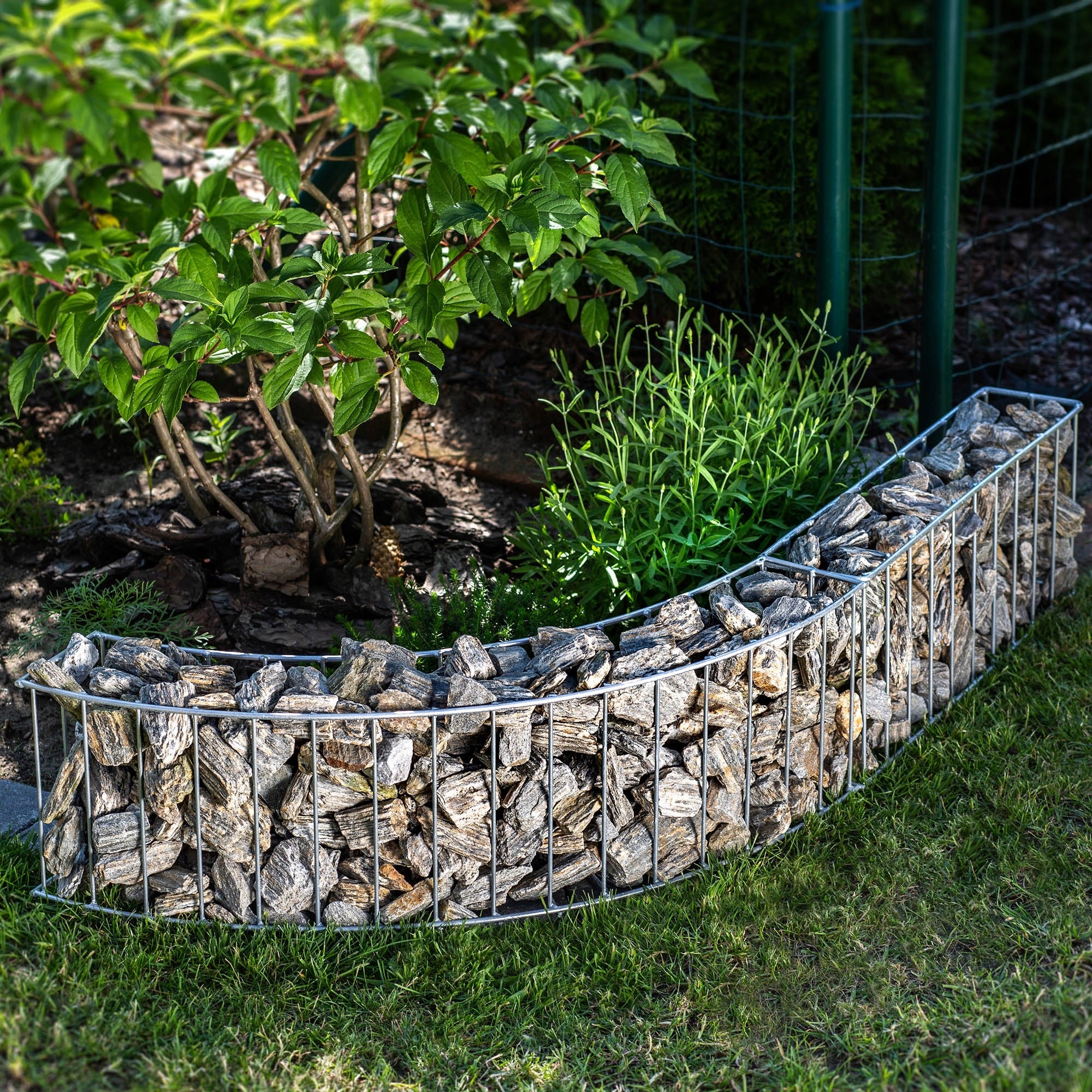 GABION PLANTER MESH GARDEN EDGING LAWN PANEL 75 cm STEEL Product height 20.5 cm